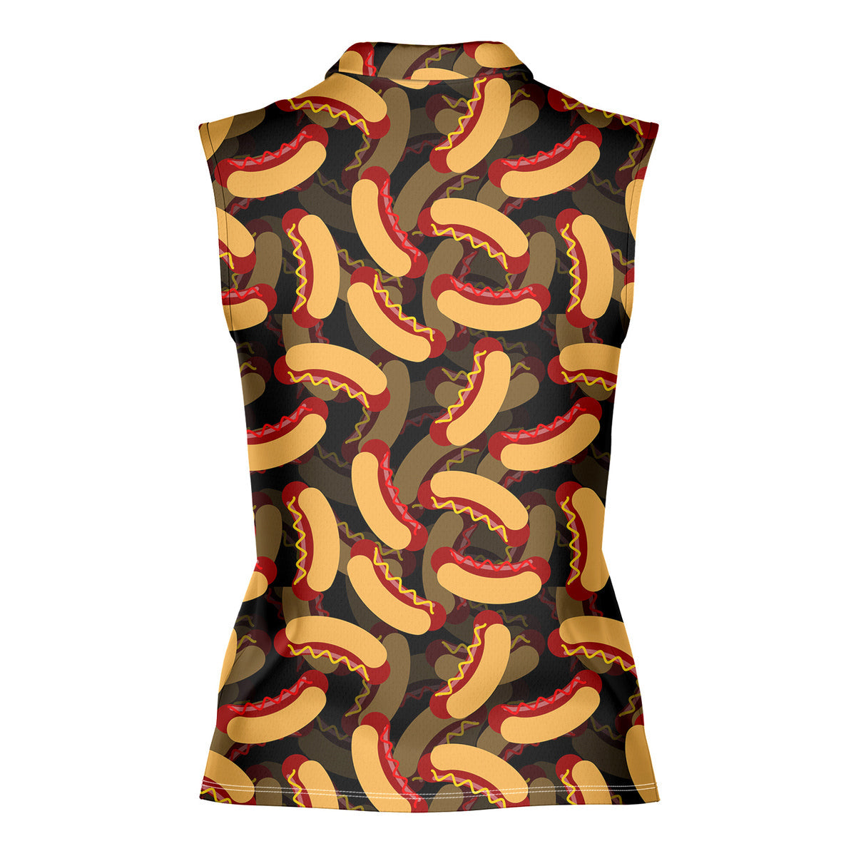 Hot Dogs Fast Food Lover National Hot Dog Day-Women Sleeveless Polo Shirt-Gerbera Prints