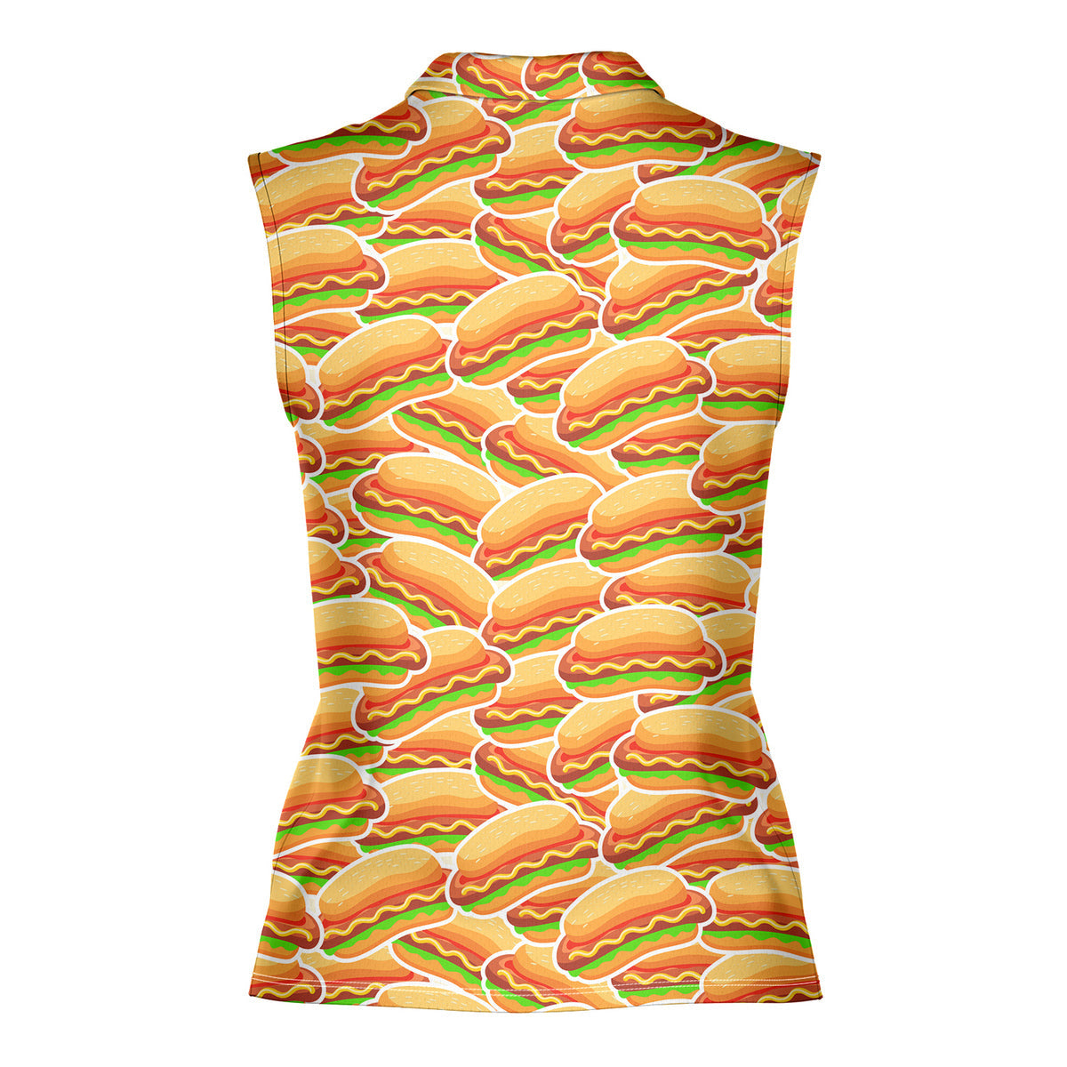 Hot Dogs Lover National Hot Dog Day-Women Sleeveless Polo Shirt-Gerbera Prints