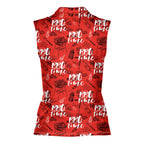Grill And Barbecue National BBQ Day Red-Women Sleeveless Polo Shirt-Gerbera Prints
