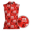 Grill And Barbecue National BBQ Day Red-Women Sleeveless Polo Shirt-Gerbera Prints