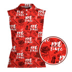 Grill And Barbecue National BBQ Day Red-Women Sleeveless Polo Shirt-Gerbera Prints