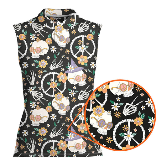 Hippy Bony - Ladies Sleeveless Golf Polo Shirt
