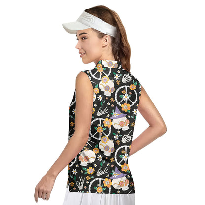 Hippy Bony - Ladies Sleeveless Golf Polo Shirt