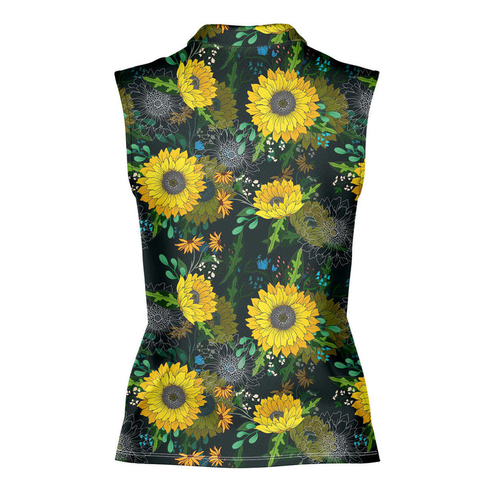 Sunflowers - Ladies Sleeveless Golf Polo Shirt
