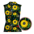 Sunflowers-Women Sleeveless Polo Shirt-Gerbera Prints