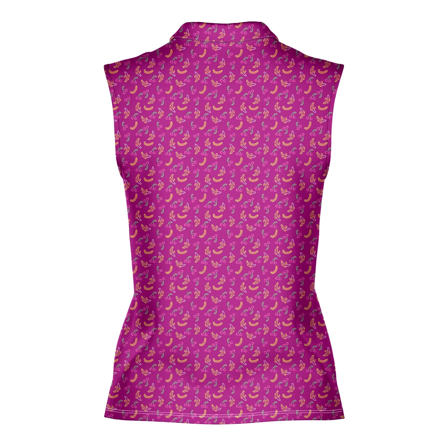 Low Hanging Fruit-Women Sleeveless Polo Shirt-Gerbera Prints