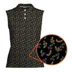 Low Hanging Fruit-Women Sleeveless Polo Shirt-Gerbera Prints