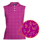 Low Hanging Fruit-Women Sleeveless Polo Shirt-Gerbera Prints