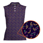 Low Hanging Fruit-Women Sleeveless Polo Shirt-Gerbera Prints