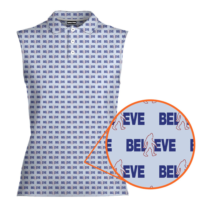 I Believe Bigfoot - Ladies Sleeveless Golf Polo