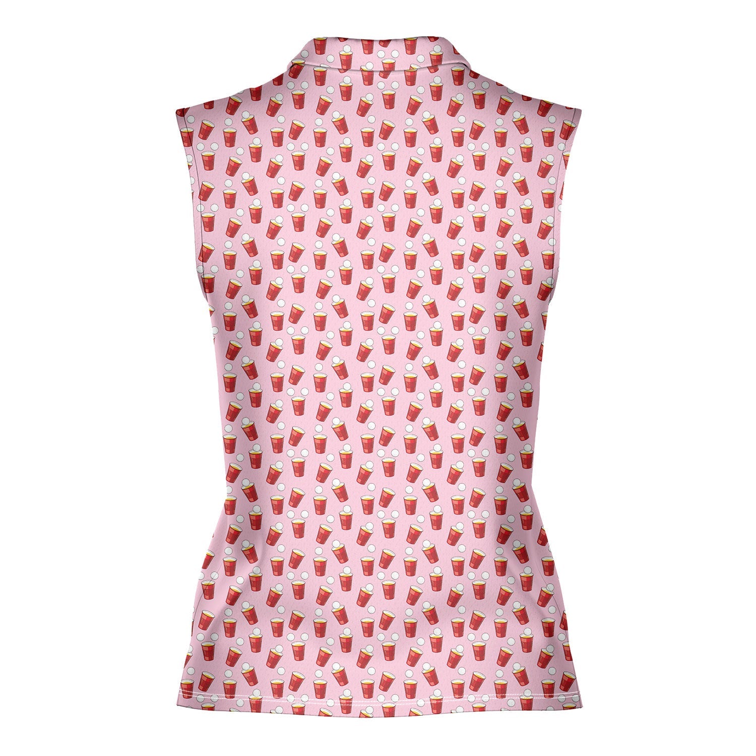 Red Solo Cup-Women Sleeveless Polo Shirt-Gerbera Prints