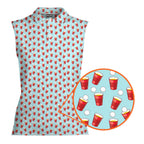 Red Solo Cup-Women Sleeveless Polo Shirt-Gerbera Prints
