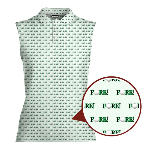 Fore!-Women Sleeveless Polo Shirt-Gerbera Prints