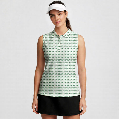 Fore!-Women Sleeveless Polo Shirt-Gerbera Prints