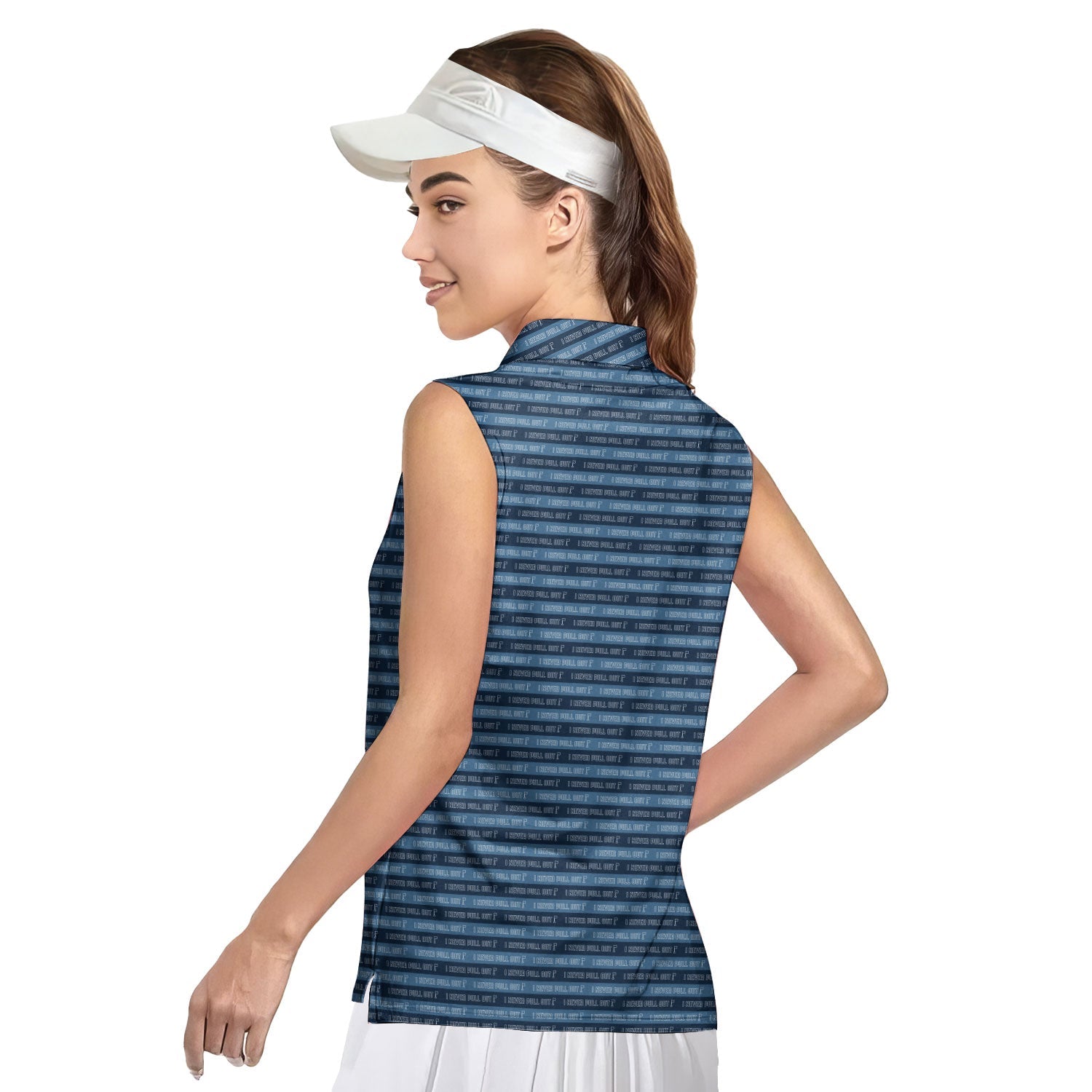 I Never Pull Out!-Women Sleeveless Polo Shirt-Gerbera Prints