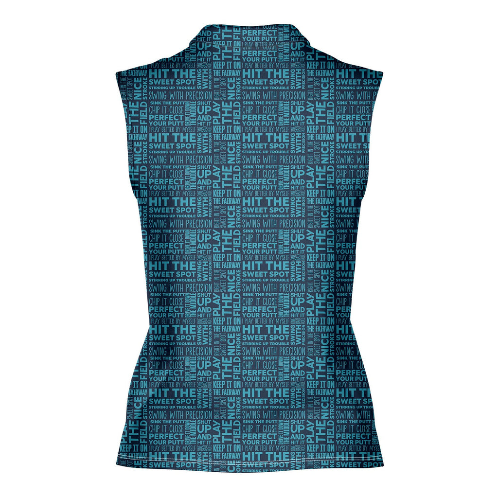 That What's She Said-Women Sleeveless Polo Shirt-Gerbera Prints