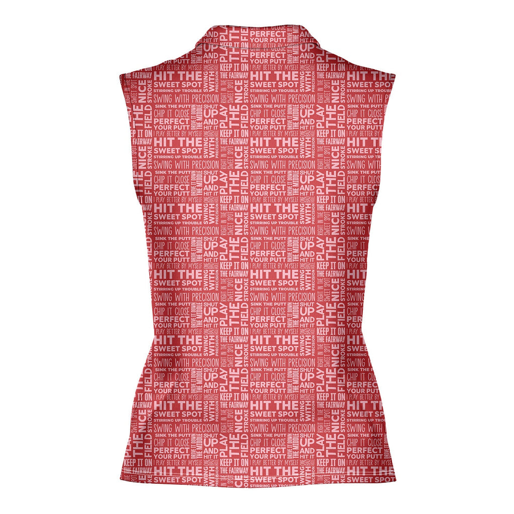 That What's She Said-Women Sleeveless Polo Shirt-Gerbera Prints