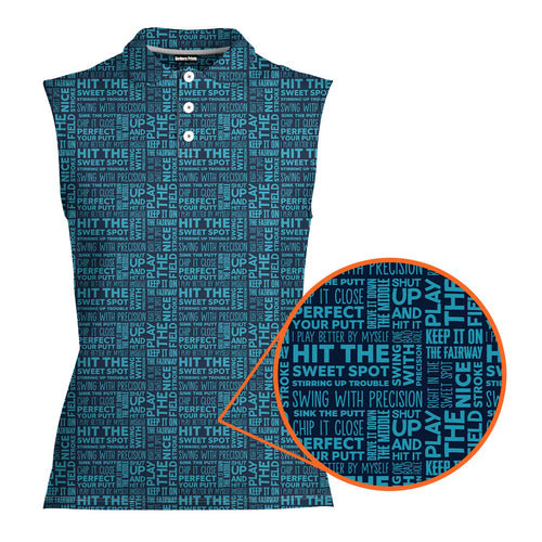That What's She Said-Women Sleeveless Polo Shirt-Gerbera Prints