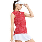 That What's She Said-Women Sleeveless Polo Shirt-Gerbera Prints