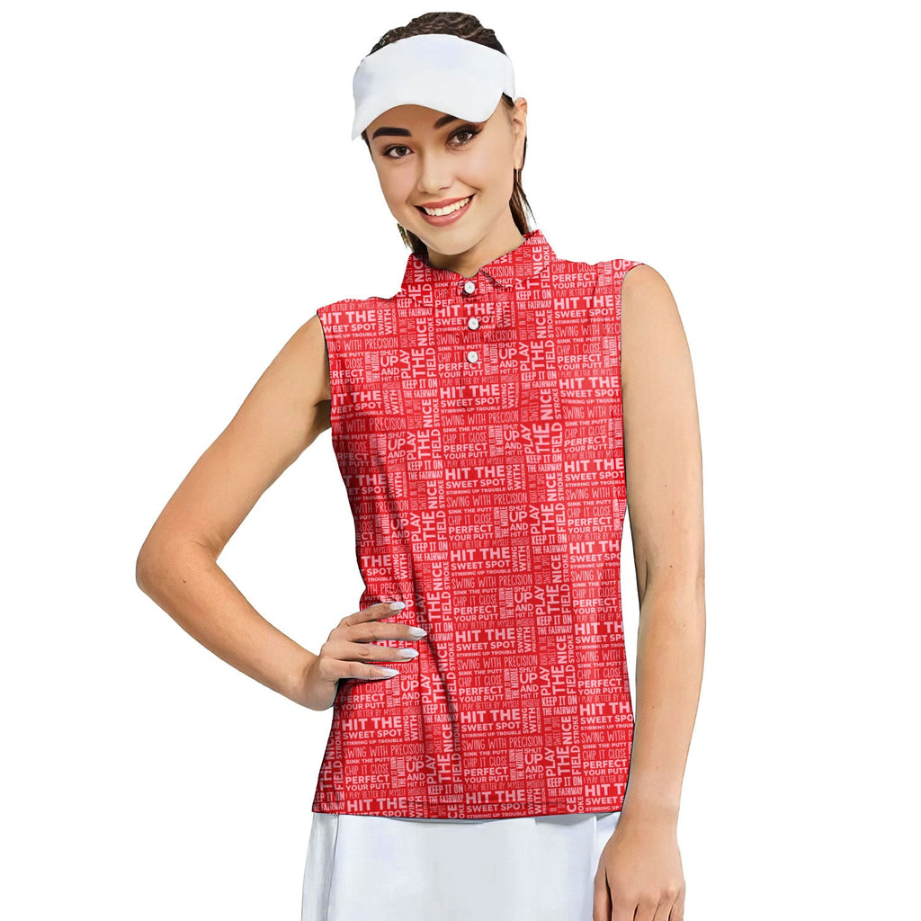 That What's She Said-Women Sleeveless Polo Shirt-Gerbera Prints