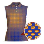 Drives for Dogs-Women Sleeveless Polo Shirt-Gerbera Prints