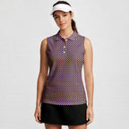 Drives for Dogs-Women Sleeveless Polo Shirt-Gerbera Prints