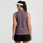 Drives for Dogs-Women Sleeveless Polo Shirt-Gerbera Prints