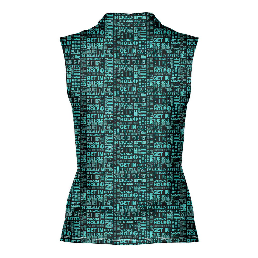 That What's She Said v2-Women Sleeveless Polo Shirt-Gerbera Prints