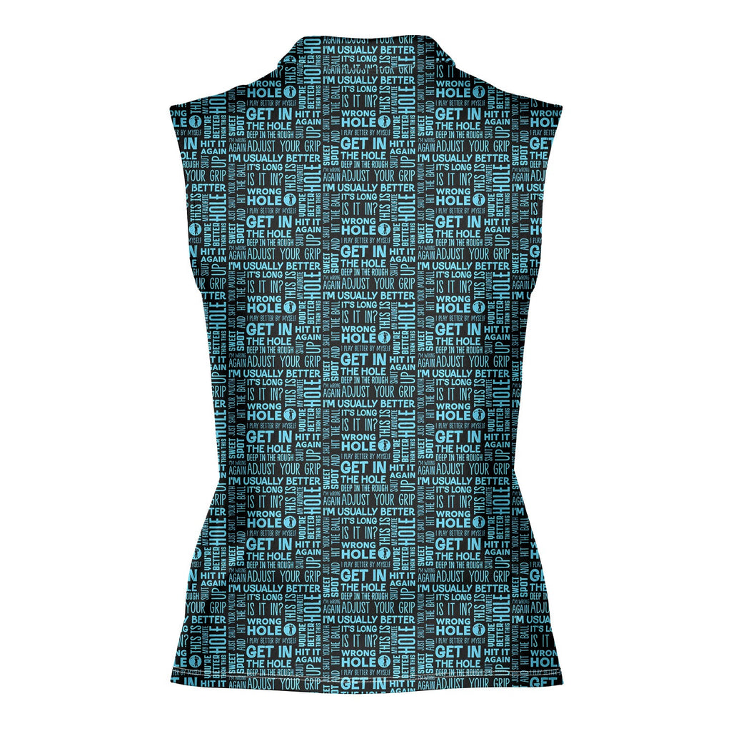 That What's She Said v2-Women Sleeveless Polo Shirt-Gerbera Prints