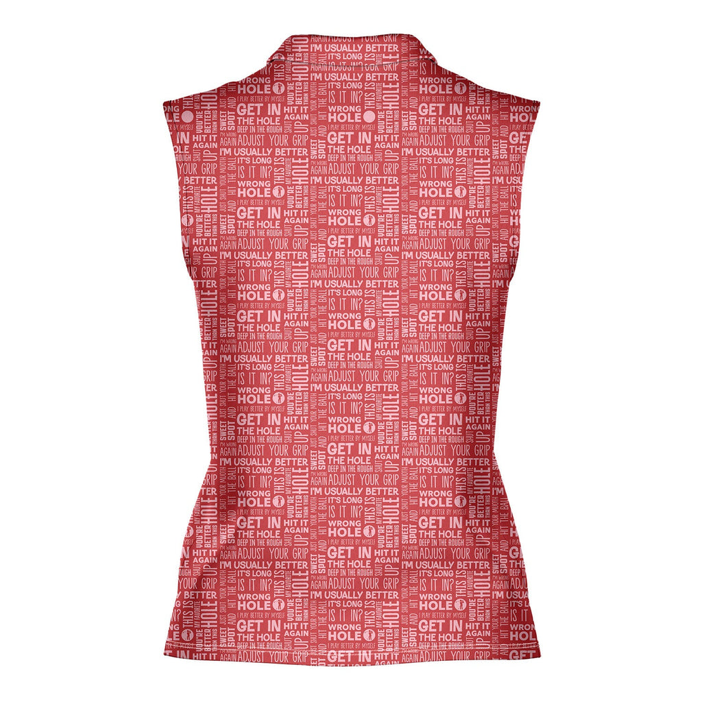 That What's She Said v2-Women Sleeveless Polo Shirt-Gerbera Prints