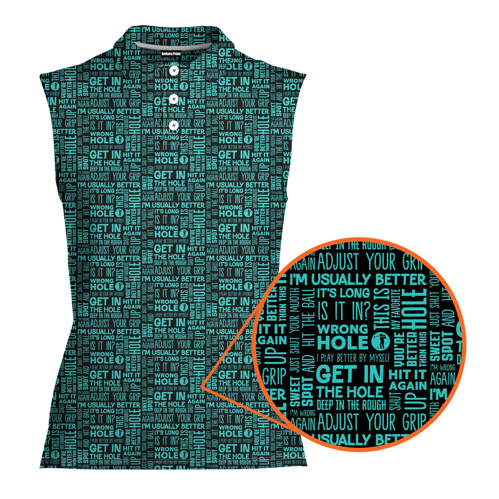 That What's She Said v2-Women Sleeveless Polo Shirt-Gerbera Prints