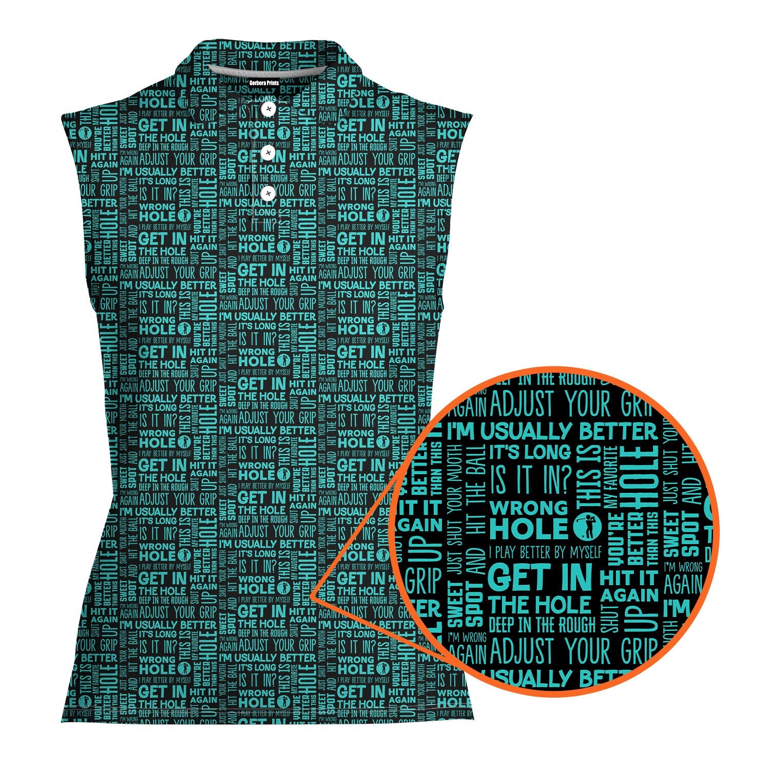 That What's She Said v2-Women Sleeveless Polo Shirt-Gerbera Prints
