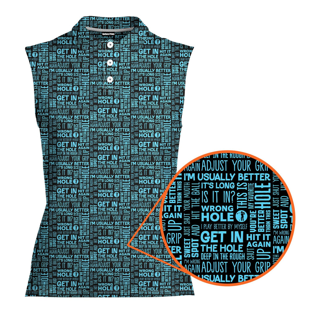 That What's She Said v2-Women Sleeveless Polo Shirt-Gerbera Prints