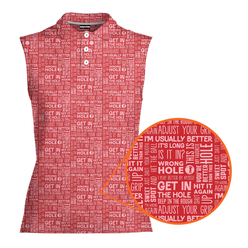 That What's She Said v2-Women Sleeveless Polo Shirt-Gerbera Prints