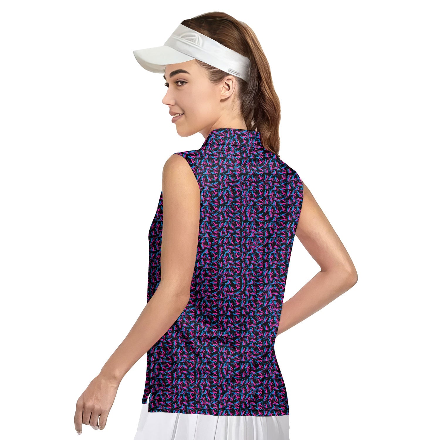 Exercise In The Midnight - Ladies Sleeveless Golf Polo