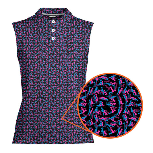 Exercise In The Midnight - Ladies Sleeveless Golf Polo
