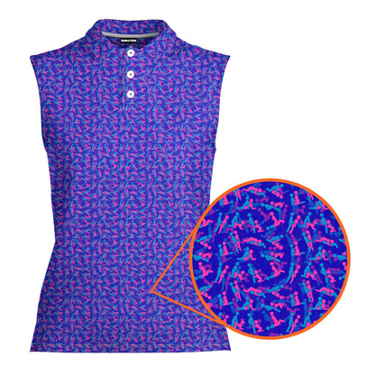 Exercise In The Midnight - Ladies Sleeveless Golf Polo
