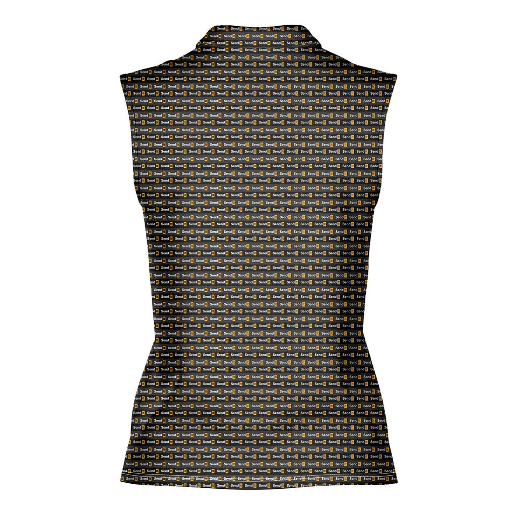 Send It-Women Sleeveless Polo Shirt-Gerbera Prints