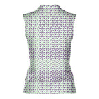 Eggplant-Women Sleeveless Polo Shirt-Gerbera Prints