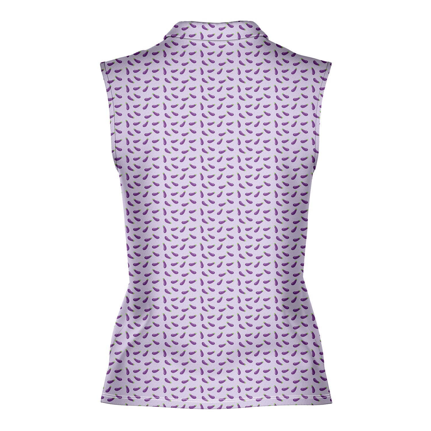 Eggplant-Women Sleeveless Polo Shirt-Gerbera Prints