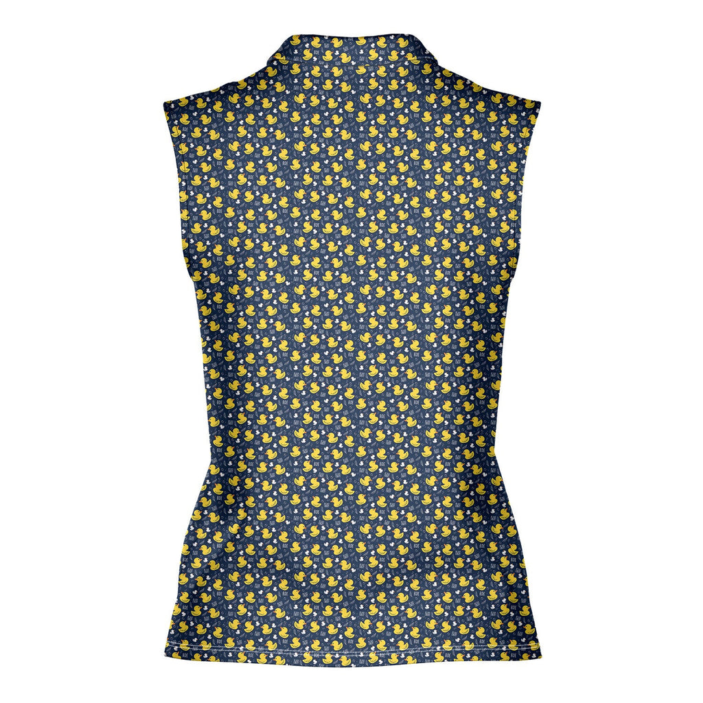 Big Ducks Energy-Women Sleeveless Polo Shirt-Gerbera Prints