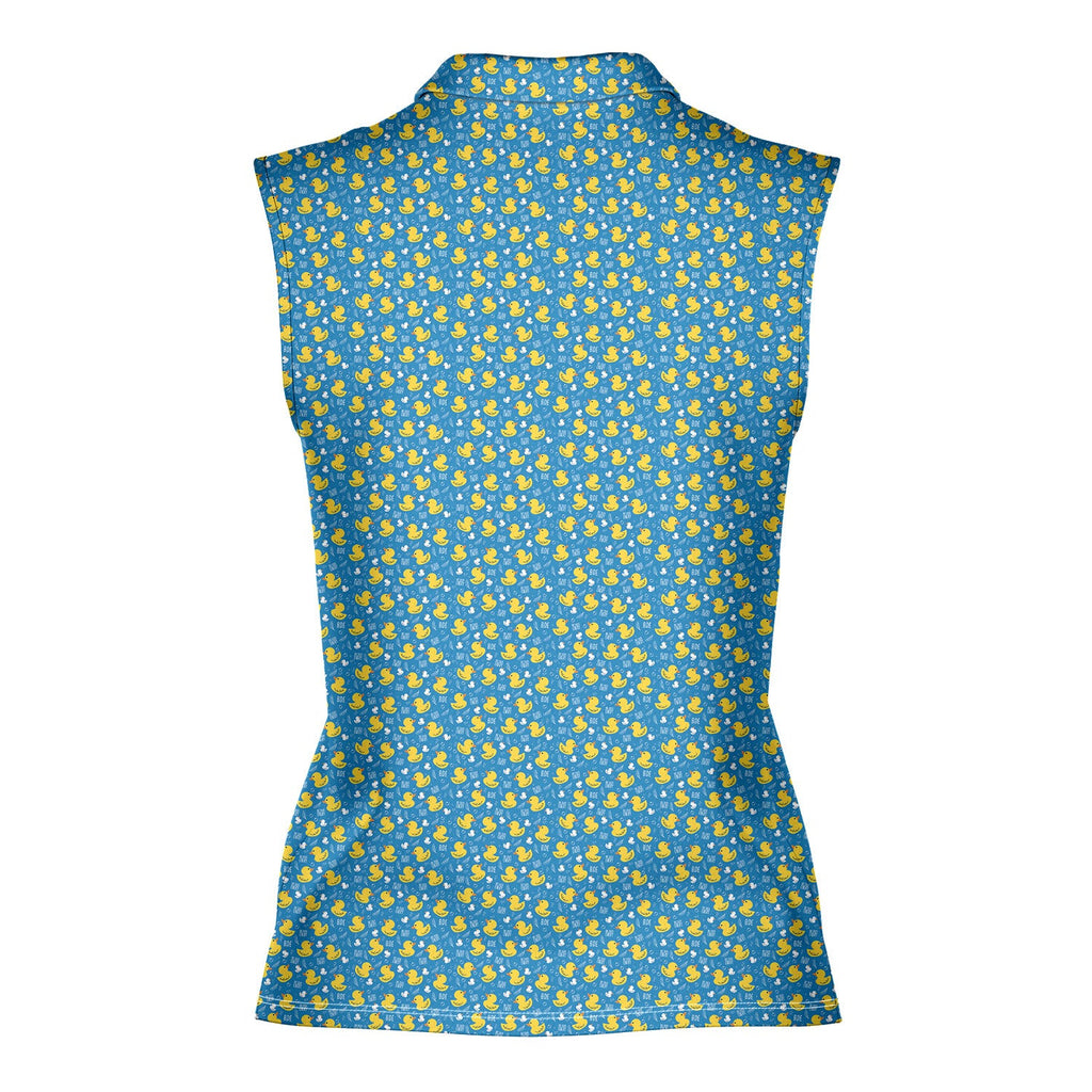 Big Ducks Energy-Women Sleeveless Polo Shirt-Gerbera Prints