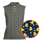 Big Ducks Energy-Women Sleeveless Polo Shirt-Gerbera Prints