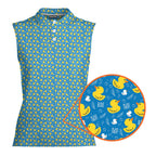 Big Ducks Energy-Women Sleeveless Polo Shirt-Gerbera Prints