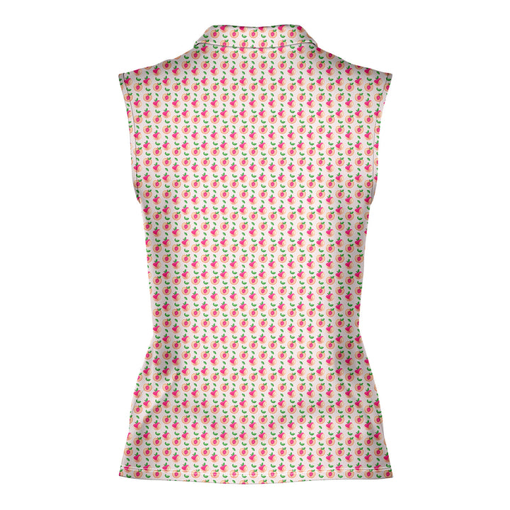 Sweet Peach Charm - Ladies Sleeveless Golf Polo