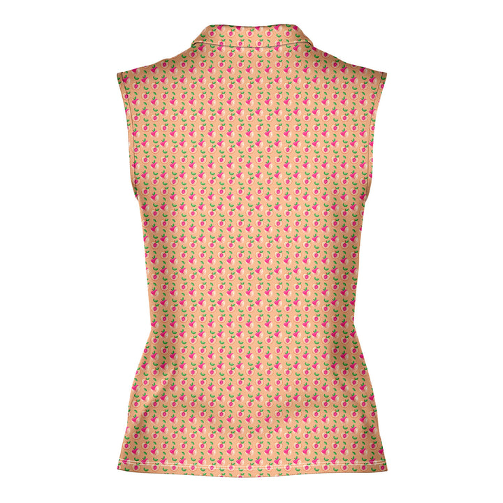 Sweet Peach Charm - Ladies Sleeveless Golf Polo