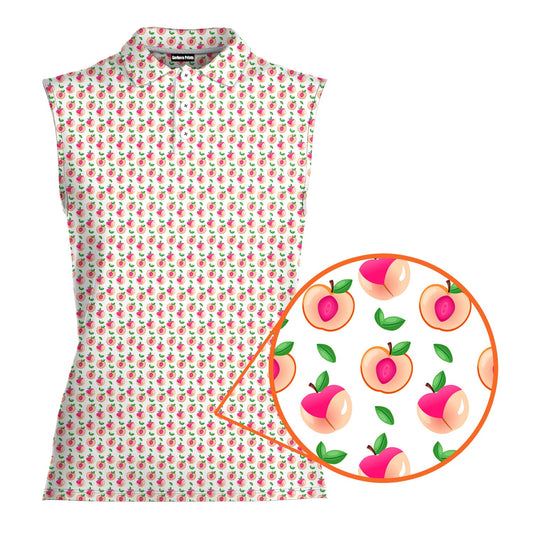 Sweet Peach Charm - Ladies Sleeveless Golf Polo