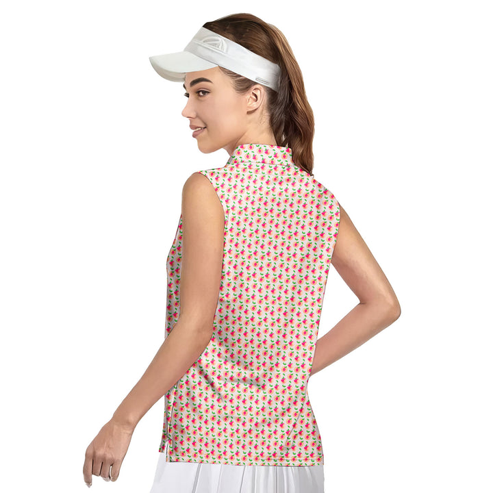 Sweet Peach Charm - Ladies Sleeveless Golf Polo