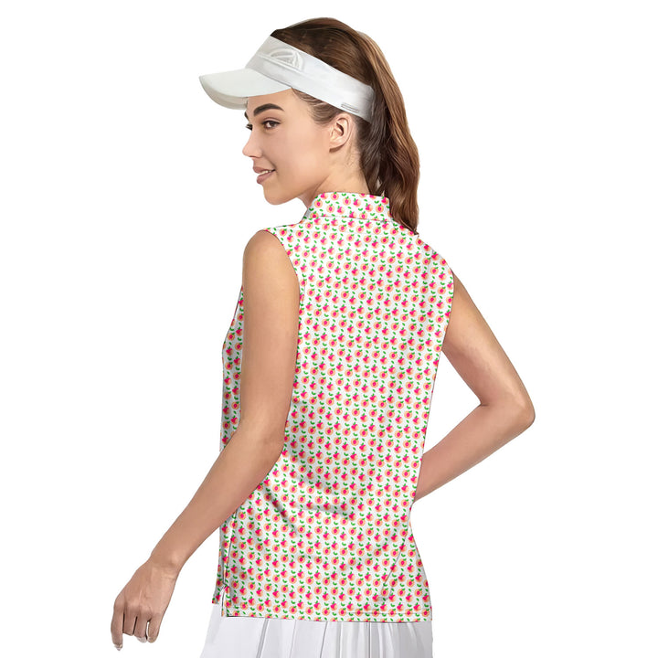 Sweet Peach Charm - Ladies Sleeveless Golf Polo