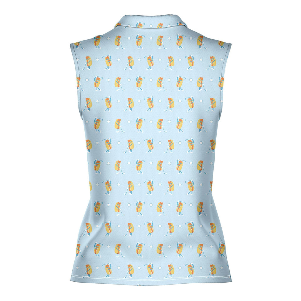 Sizzlin' Swing-Women Sleeveless Polo Shirt-Gerbera Prints